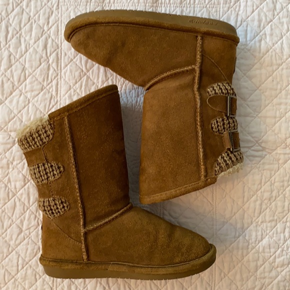 BearPaw🐻🐾 Boshie Suede & Wool Lined Buckle Boots